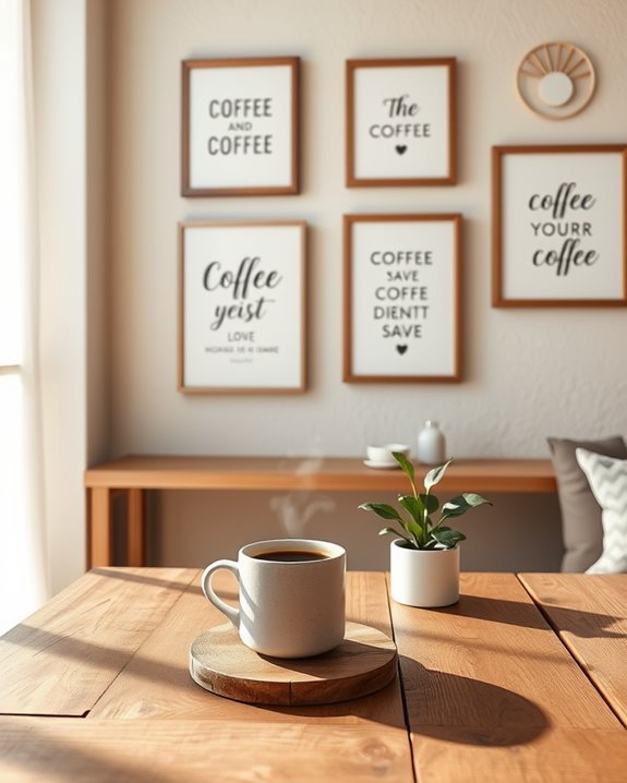 framed coffee quotes inspire
