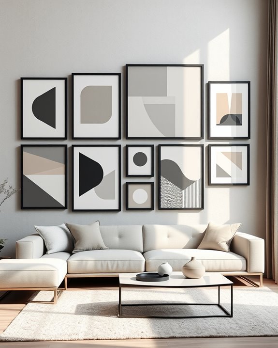 framed geometric wall decor