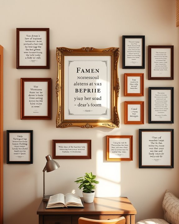 framed literary quotes decor