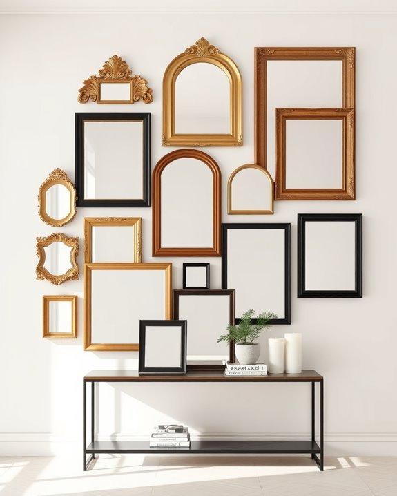 framed mirrors enhance decor