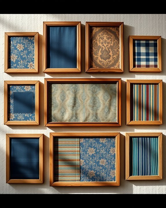 framed vintage fabric art