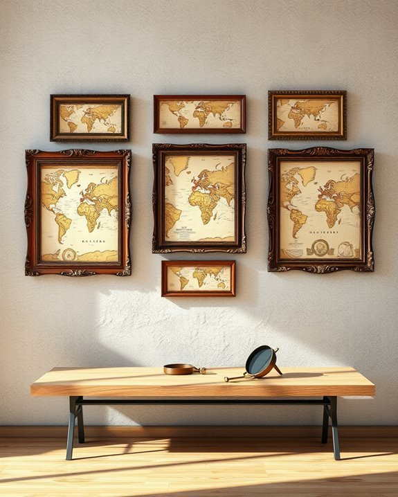 framed vintage maps charm