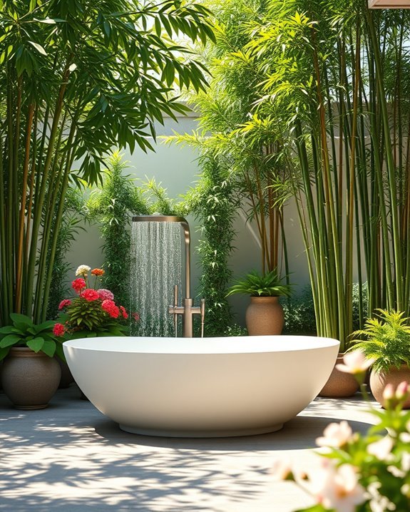 freestanding bathtub outdoor oasis