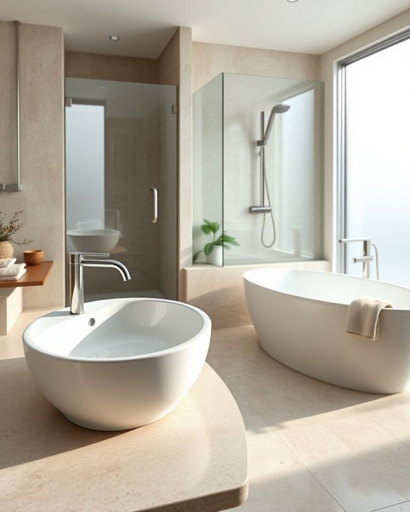 freestanding sinks enhance bathrooms