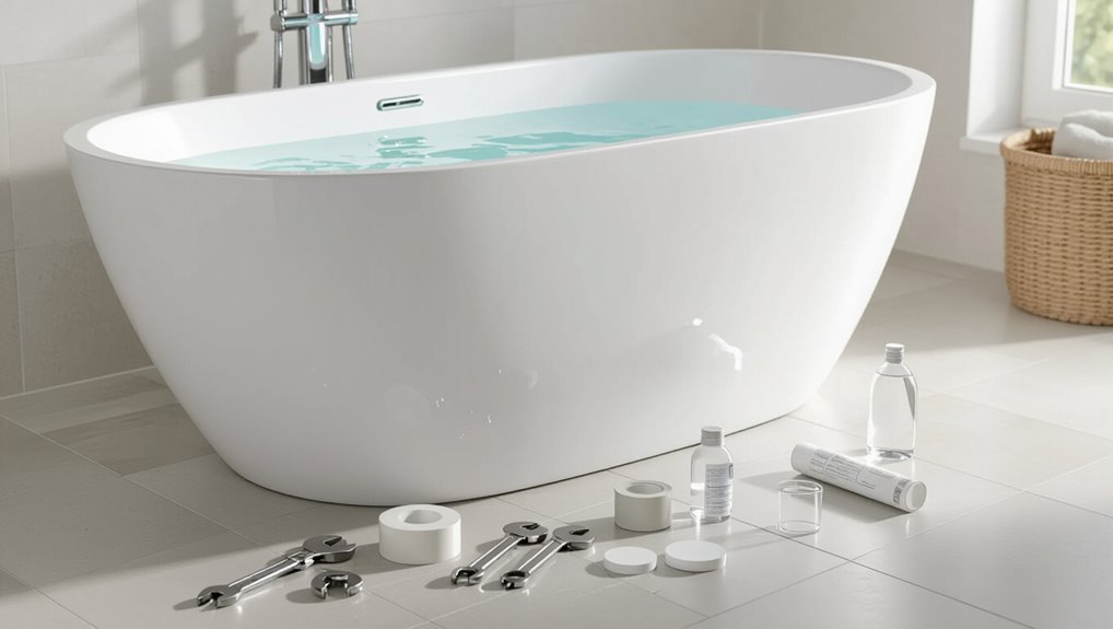 freestanding tub movement causes leaks
