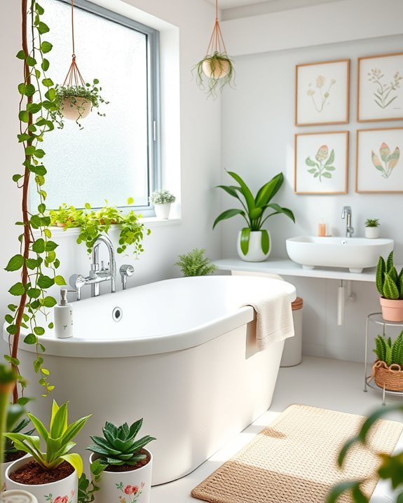 fresh bathroom plant accents