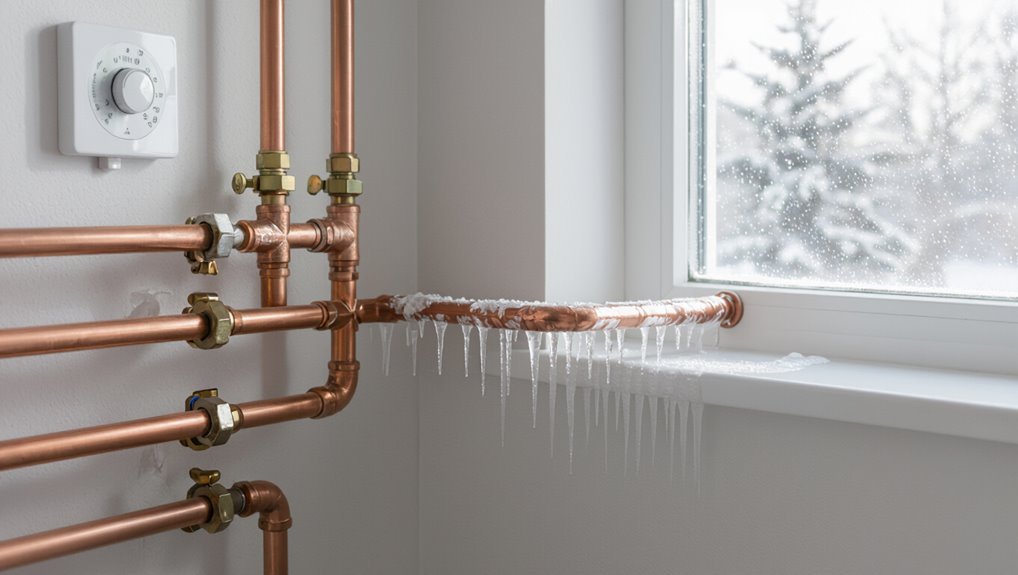 frosty pipes in unheated spaces