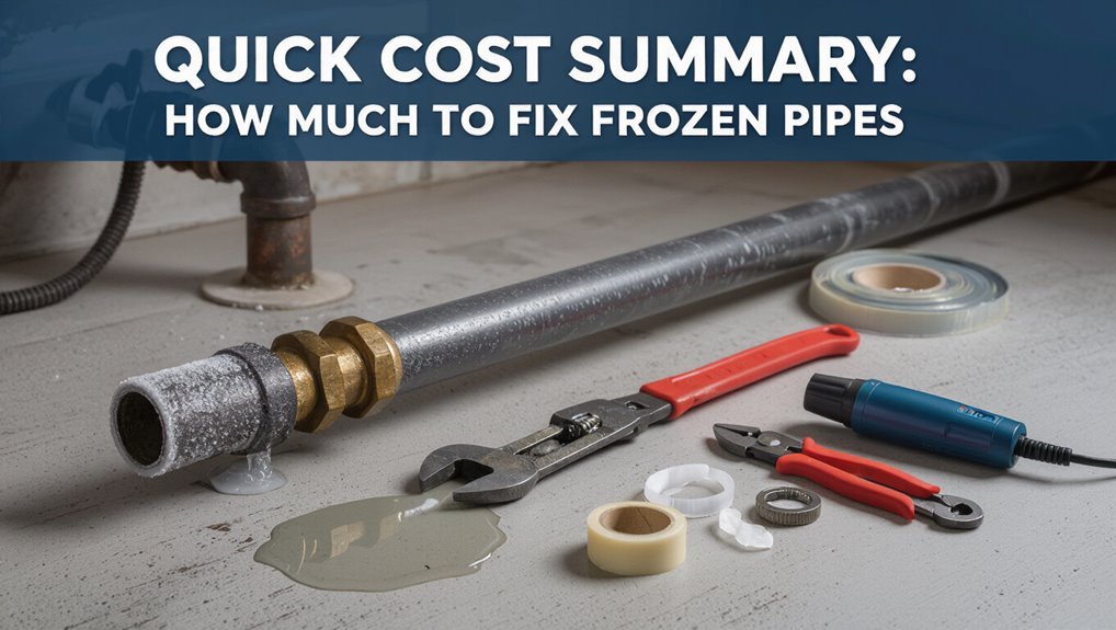frozen pipes repair cost summary