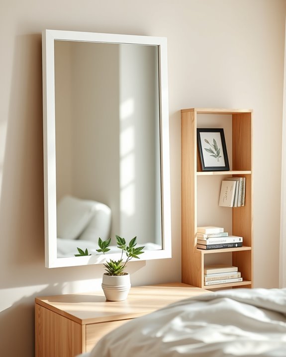 functional mirrored shelving solution