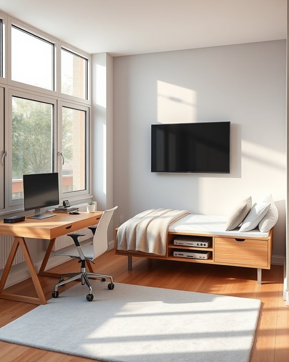 functional tv workspace design