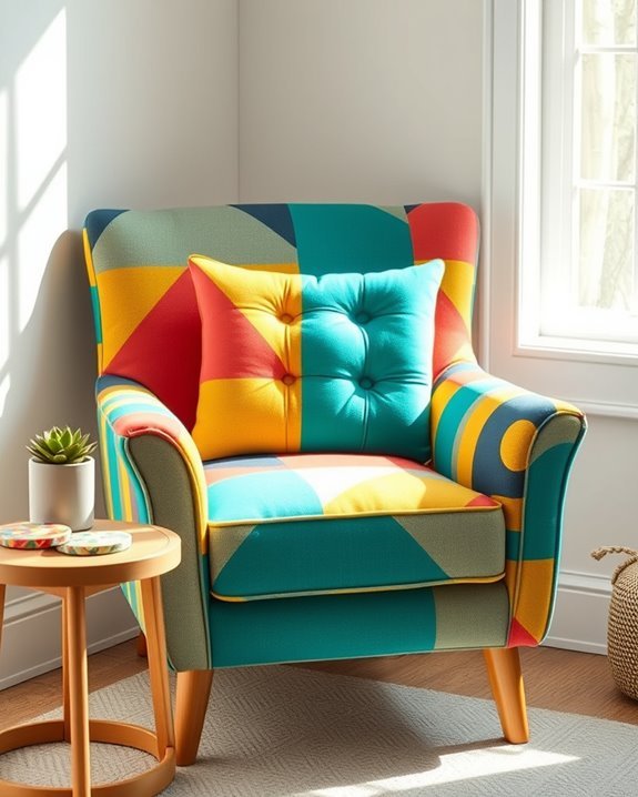 funky chair cushion makeover