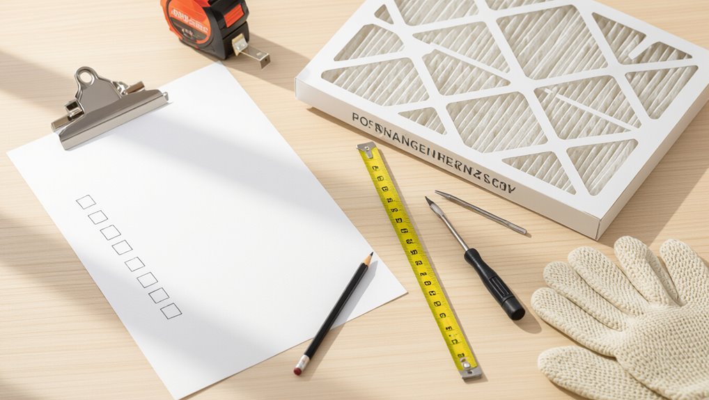 furnace filter measurement checklist