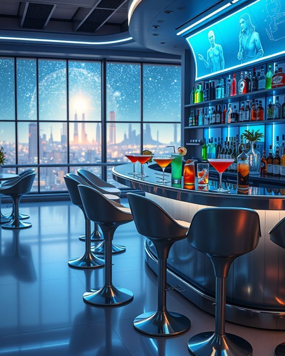 futuristic cocktails and decor