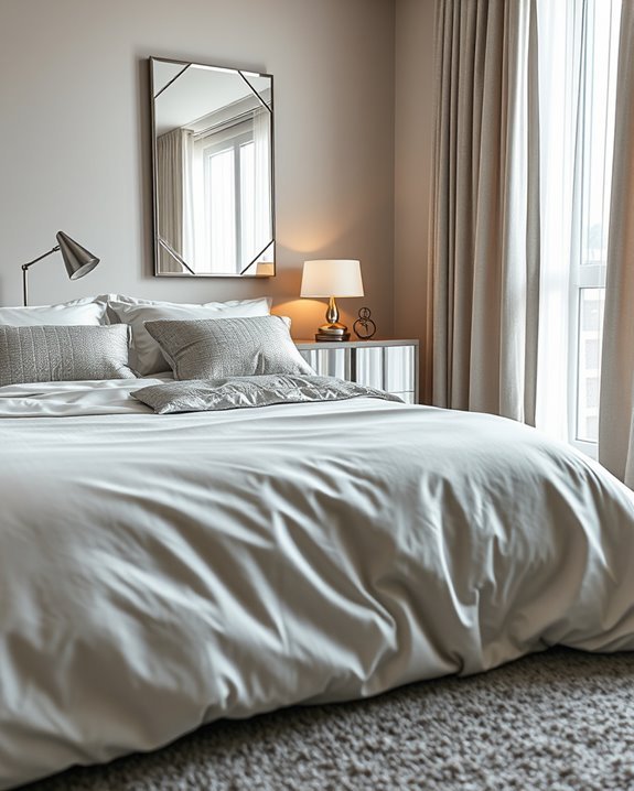 futuristic metallic bedroom accents