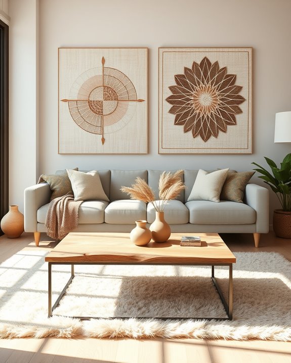 geometric mixed media art