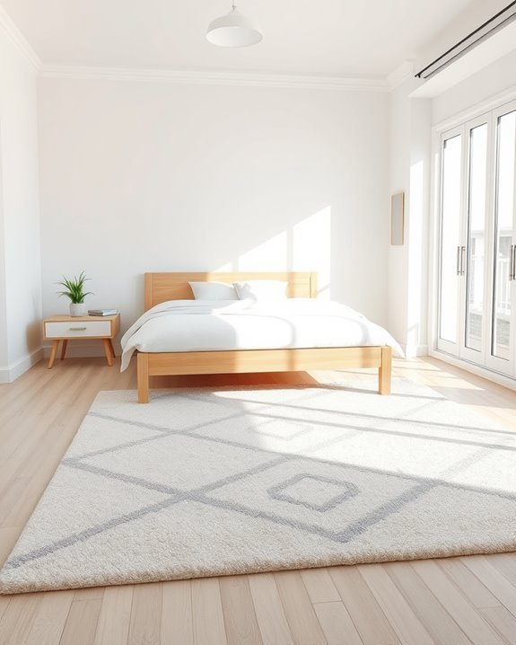 geometric rugs enhance bedrooms