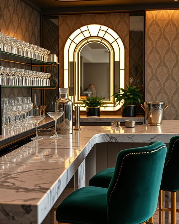 glamorous art deco bar