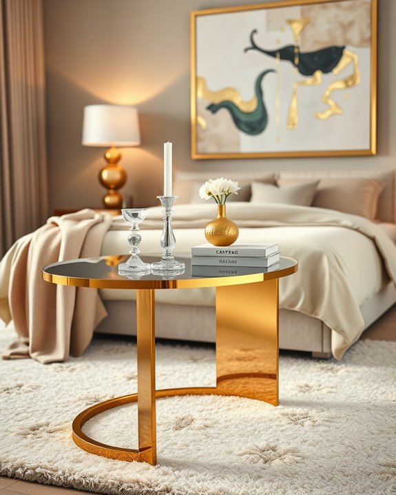 glamorous gold accent tables