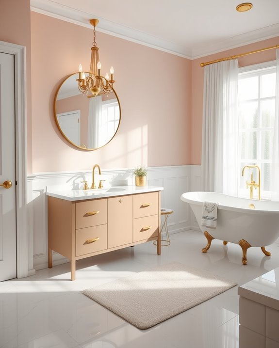 glamorous gold bathroom accents