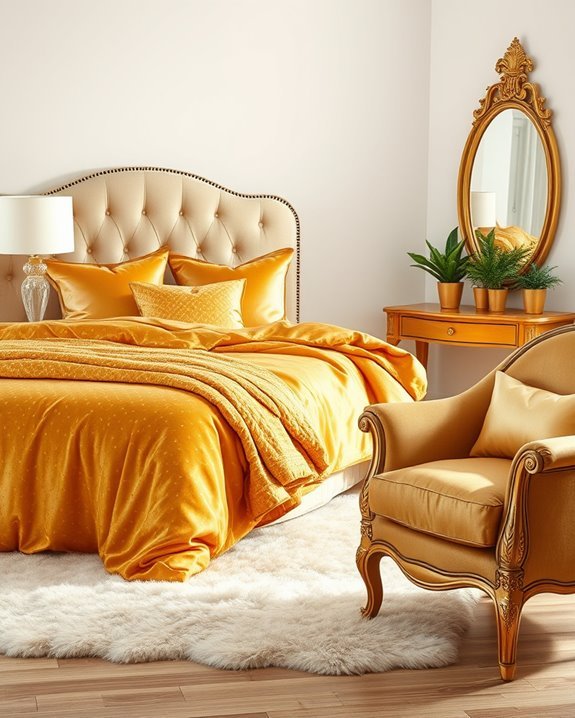 glamorous gold bedroom decor