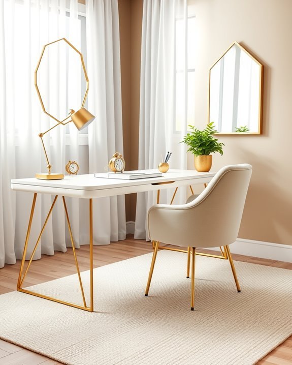 glamorous gold office accents