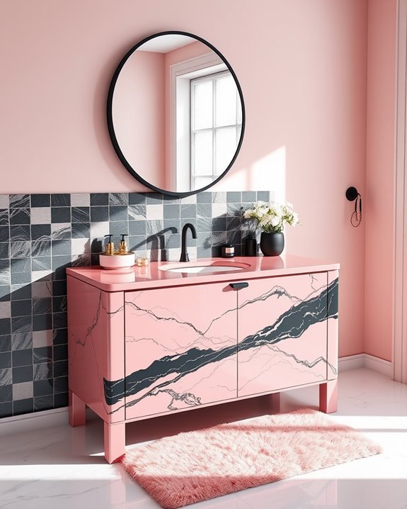 glamorous pink and black