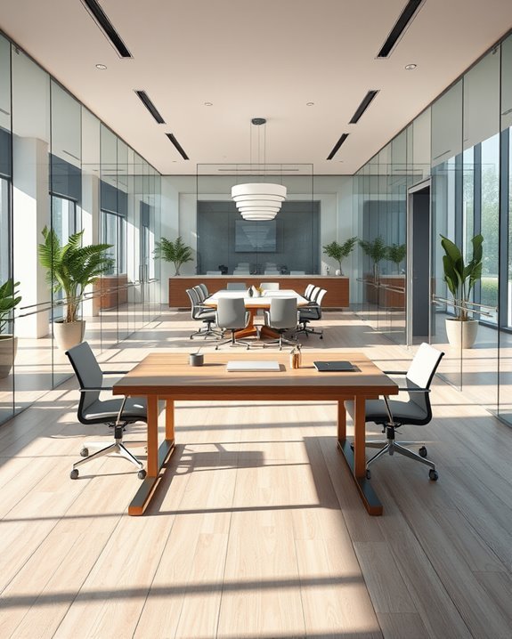 glass partitions enhance transparency
