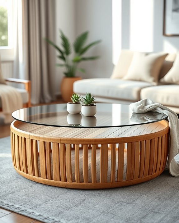 glass top for bamboo table