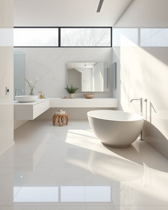 glossy tiles enhance bathrooms
