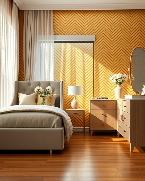 gold chevron wall elegance