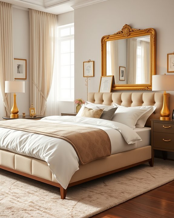 gold hardware enhances elegance