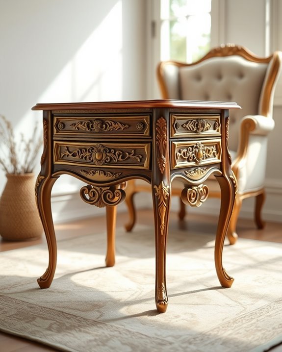 gold leaf furniture accent