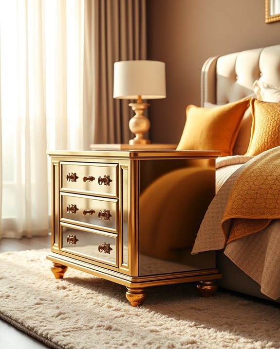 gold nightstands elevate aesthetics