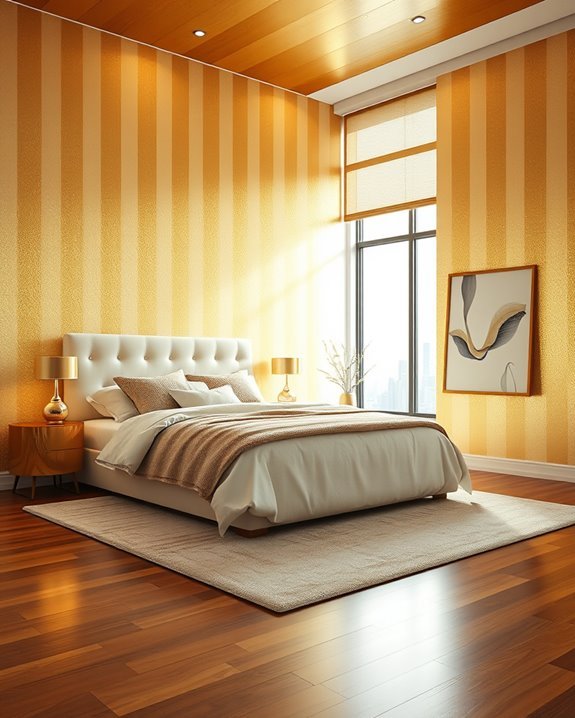 gold striped wall elegance