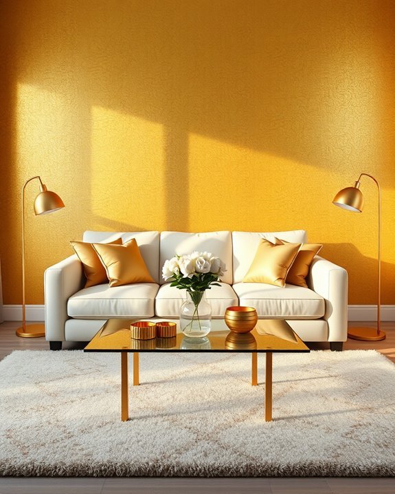 golden metallic decor accents