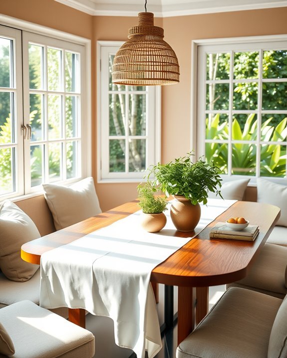 greenery enhanced breakfast area