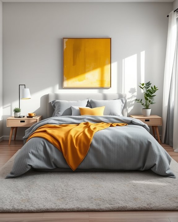 grey and mustard accents