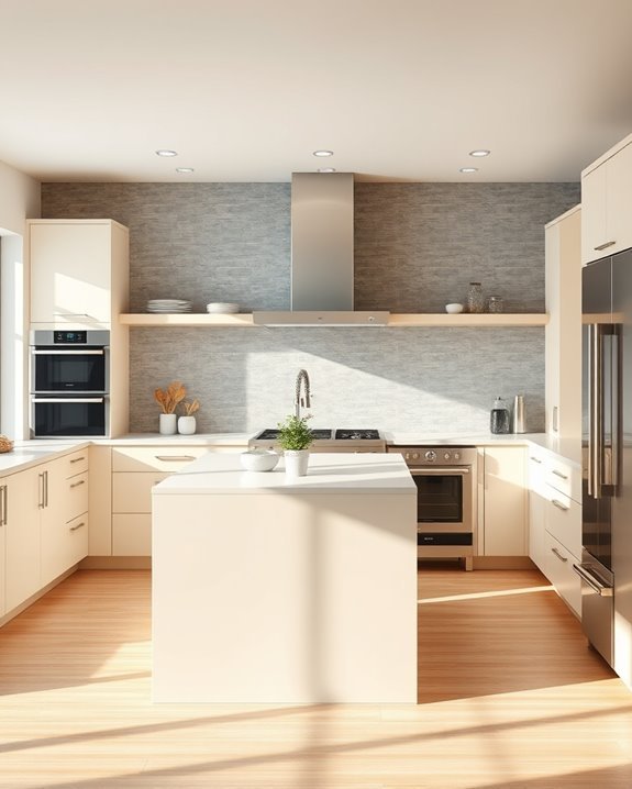 grey walls cream kitchens