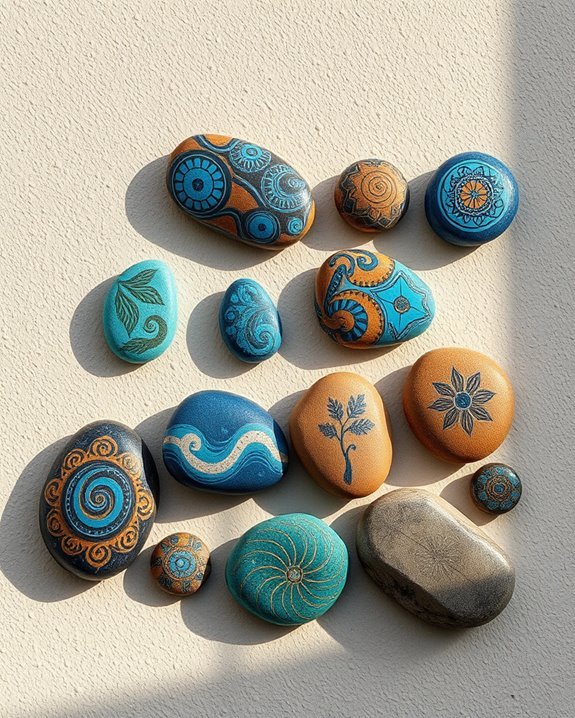 hand painted garden stone art