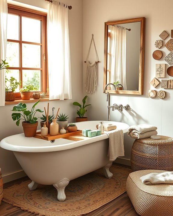 handcrafted items for bohemian bathroom