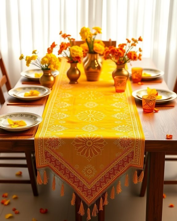 handcrafted vibrant table runners