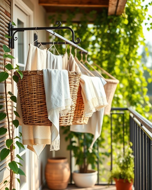 hanging baskets for laundry