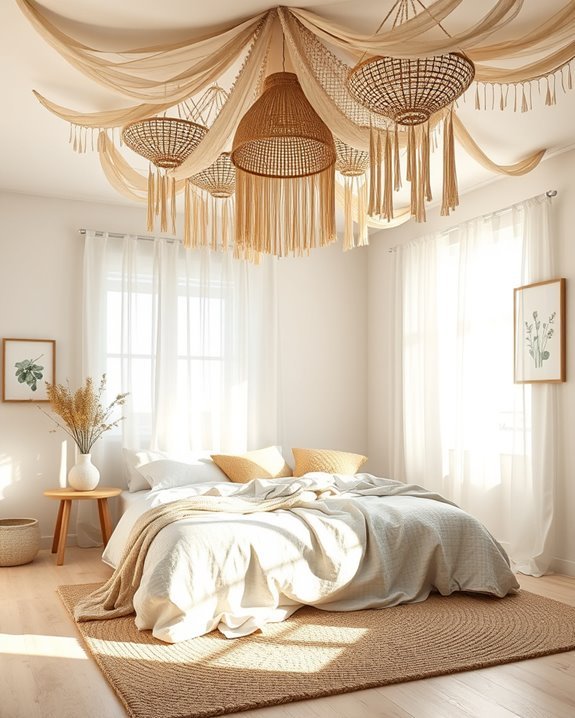 hanging plants and mobiles