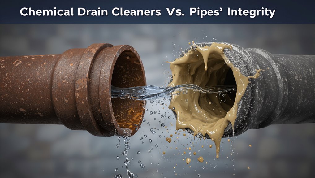 harsh chemicals damage pipes