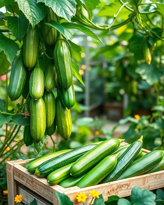 harvest cucumbers at 6 8 inches