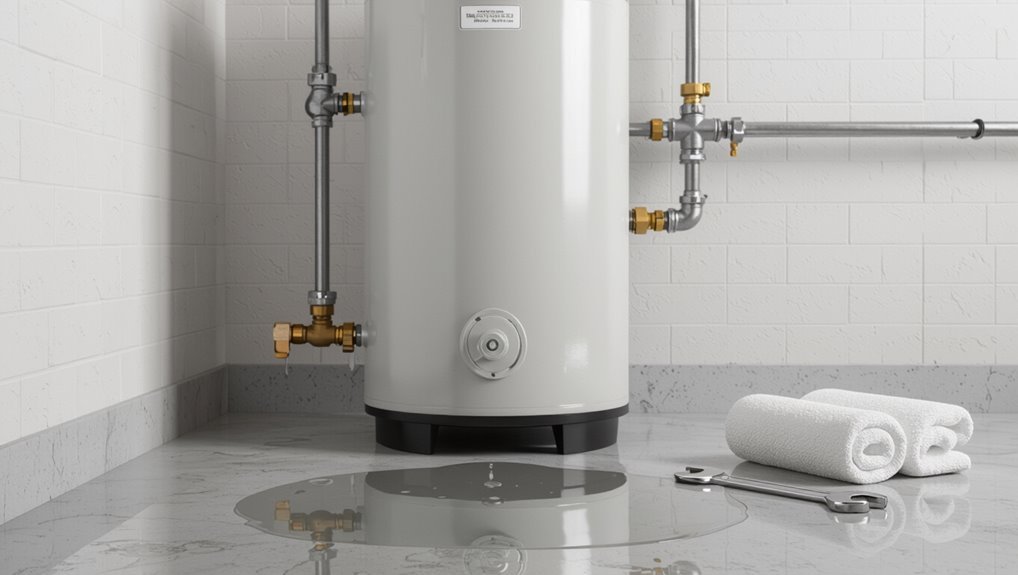 hot water tank leakage signs
