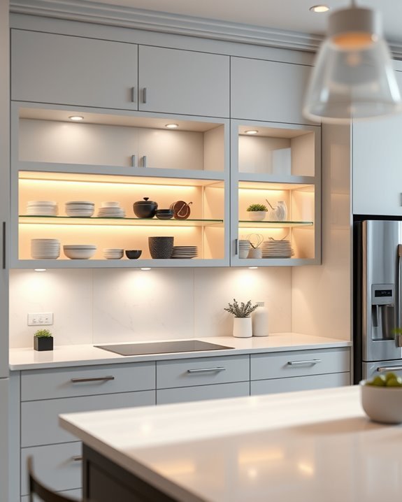 illuminated cabinets enhance functionality