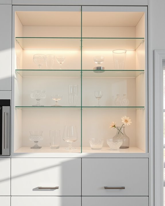 illuminated glass shelving design