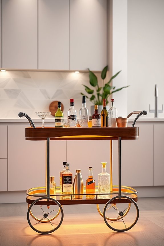 illuminated stylish bar carts