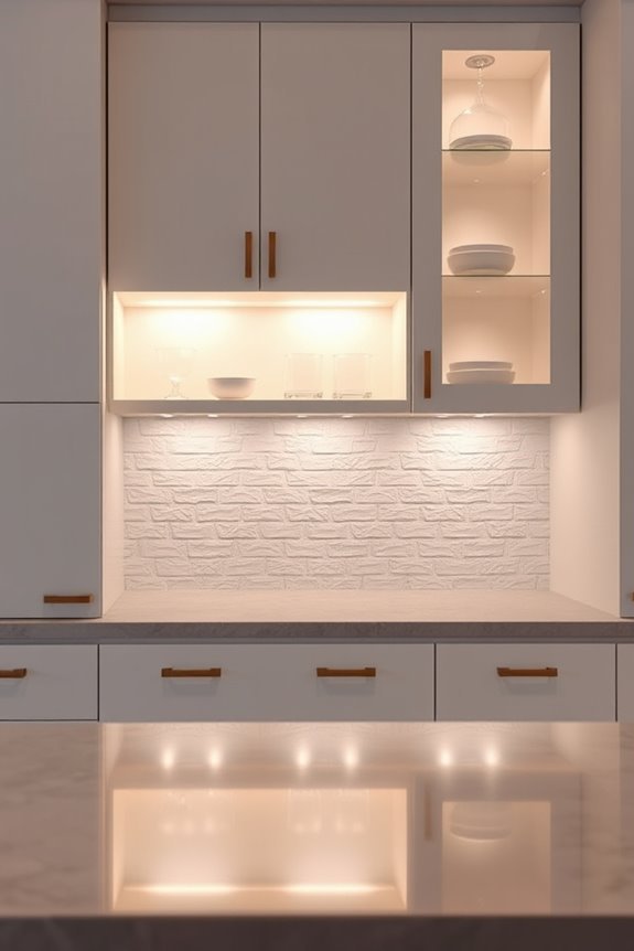 illuminated stylish kitchen cabinets